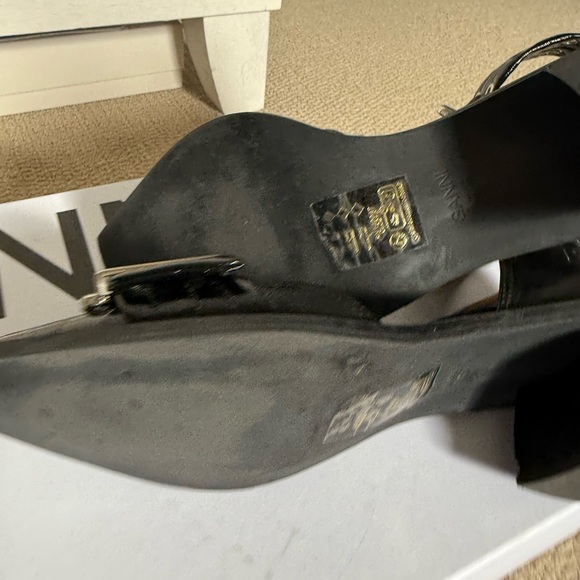 Ganni Black Ankle Strap Heels with Buckle Detail - Picture 10 of 13